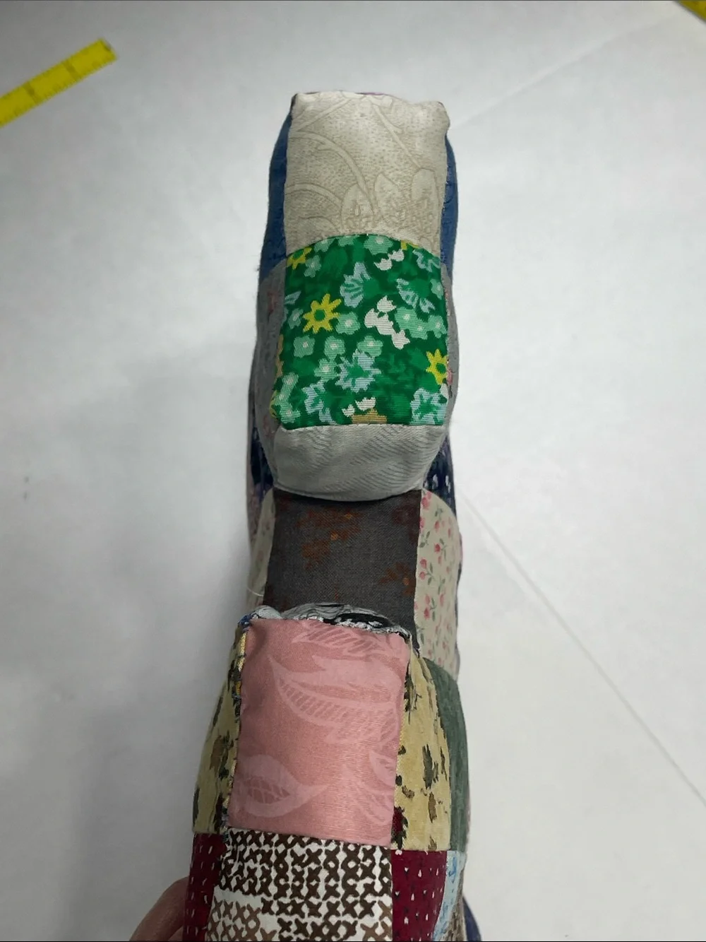 Handmade Patchwork Quilt Scottie Dog Plush Pillow Toy. Preowned.Grandmacore. - Picture 5 of 11